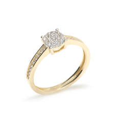 Překrásný zlatý prsten se zirkony RA003081