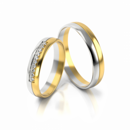 Zlaté snubní prsteny se zirkony vzor 318/G