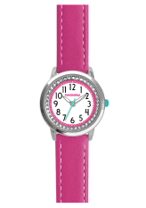 Tmavě růžové třpytivé dívčí hodinky se kamínky CLOCKODILE SPARKLE CWG5093