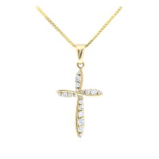 Zlatý křížek AUH0038-G-WH-0140