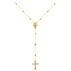 MINET Pozlacený stříbrný náhrdelník RŮŽENEC JMAN0367GN52