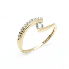 Zlatý prsten se zirkony RA003347