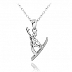 Stříbrný náhrdelník MINET SNOWBOARD JMAN0261SN45