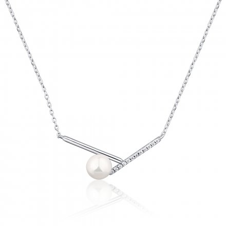 Stříbrný náhrdelník s perlou SVLN0558SD2P12.2745