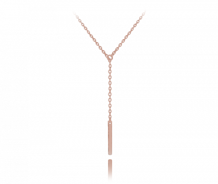 Rose gold protahovací stříbrný náhrdelník MINET TYČKA JMAS7021RN40