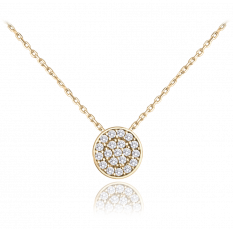 MINET Zlatý náhrdelník s bílými zirkony JMG0079WGN45
