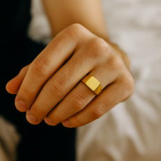 MINET Pánský zlatý pečetní prsten JMG0339WGR64