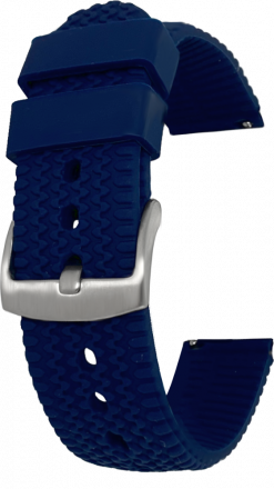Modrý strukturovaný silikonový řemínek na hodinky LS01L22 - 22 mm