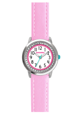 Růžové třpytivé dívčí hodinky se kamínky CLOCKODILE SPARKLE CWG5095