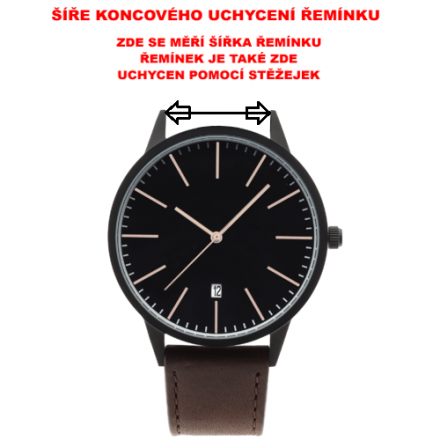 Černý kožený řemínek na hodinky Diloy Essential 30 mm 327.30.1