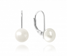 Stříbrné náušnice MINET s bílou perlou JMAS7030SE00