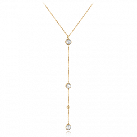 MINET Zlatý náhrdelník s bílými zirkony JMG0122WGN42