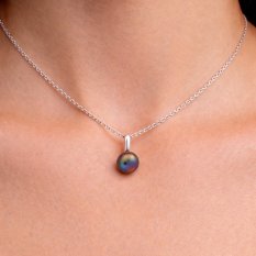 Přívěsek z bílého zlata s perlou PAL-090B