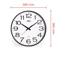 Nástěnné plastové hodiny bílé/hnědé PRIM Klasik Style E01P.3987.5000