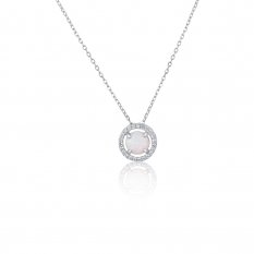 Stříbrný náhrdelník s opálem JVD SVLN0413SH2O142