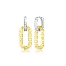 Pozlacené stříbrné náušnice se zirkony SVLE0936S75BK00