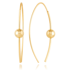 MINET Zlaté protahovací náušnice s kuličkou a silikonovou puzetou JMG0048WGE12