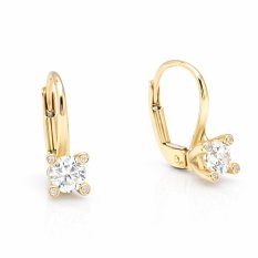 Zlaté náušnice s čirým kamenem ZE0016SJ72-6000