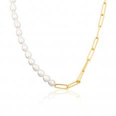 Stříbrný náhrdelník s perlou SVLN0314SD2GP45