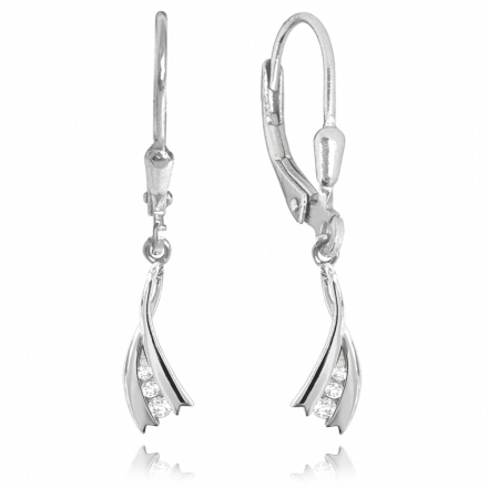 Elegantní stříbrné náušnice MINET s bílými zirkony JMAS0123SE00