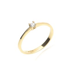 Zlatý zásnubní prsten s bílým zirkonem RA001566