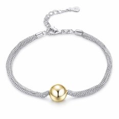 MINET Elegantní dvoubarevný stříbrný náramek se třemi řetízky s kuličkou JMAS0302GB17