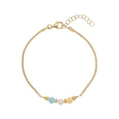 Stříbrný náramek s kulatými kameny a perlou Sophie Simple AL3819-Oro