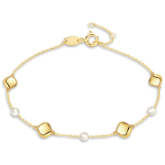 MINET Zlatý náramek s přirodní perlou JMG0301WGB17