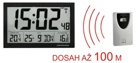 Velké digitální hodiny s vnitřní a venkovní teplotou 60.010.347