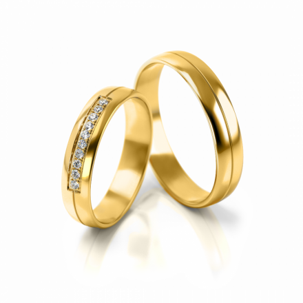 Zlaté snubní prsteny se zirkony vzor 318/G