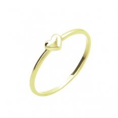 Jemný prsten ze žlutého zlata se srdíčkem RA002847