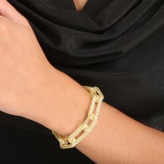 Masivní pozlacený stříbrný náramek SVLB0934S75GO18