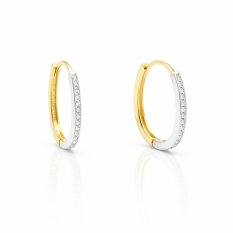 Zlaté náušnice oválné se zirkony KLON-196Z