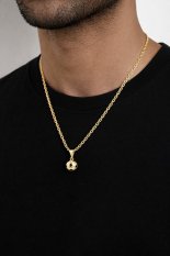 Zlatý přívěsek fotbalový míč s černými zirkony PA001395