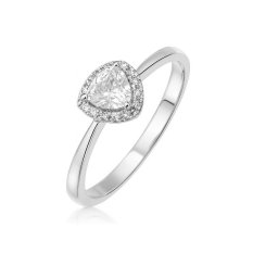 Prsten z bílého zlata se zirkony KO-22681170B