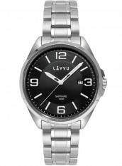 Pánské hodinky se safírovým sklem LAVVU HERNING Black LWM0092