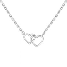 MINET Zlatý náhrdelník z bílého zlata se srdíčky JMG0244WSN48
