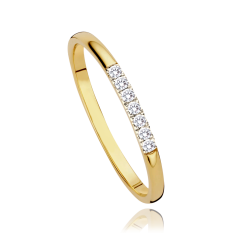 MINET Elegantní zlatý prsten s bílými zirkony JMG0027XGR56