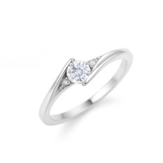 MINET Elegantní stříbrný prsten s bílými zirkony JMAN0046SR51