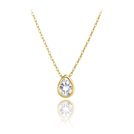 MINET Elegantní zlatý náhrdelník s bílým zirkonem JMG0269WGN42