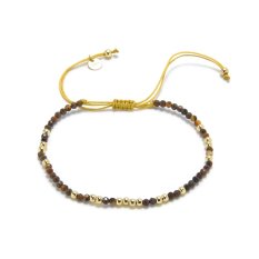 Stříbrný provázkový náramek tygří oko XBA10-2