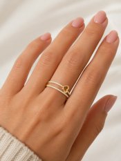MINET Elegantní zlatý prsten srdce se zirkony JMG0367WGR53