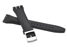 Řemínek k hodinkám Swatch kůže černý 19 mm