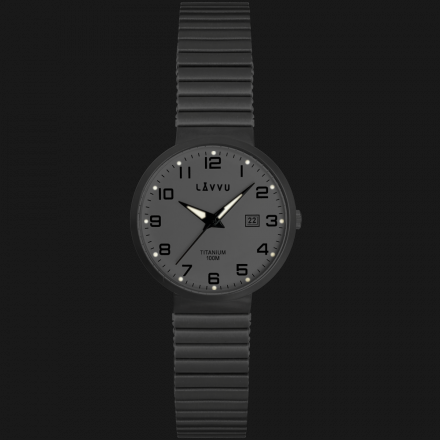 Titanové pružné hodinky s vodotěsností 100M LAVVU LUNDEN Small White LWL5040