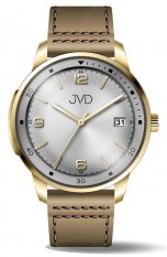 Stylové pánské náramkové hodinky na koženém řemínku JVD JC417.4