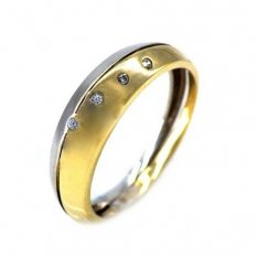Prsten s kombinací žlutého a bílého zlato GEMFP-310