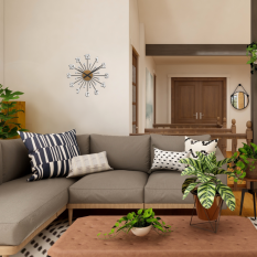 VLAHA Dřevěné stříbrno-černé hodiny s kameny DESIGN vyrobené v Čechách VCT1082