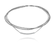 MINET Stříbrný řetízek na kotník se zirkony JMAS8024SB24