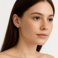 Zlaté náušnice pecky UZLÍK HELN-085Z5