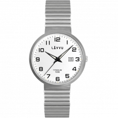 Titanové pružné hodinky s vodotěsností 100M LAVVU LUNDEN White LWM0220